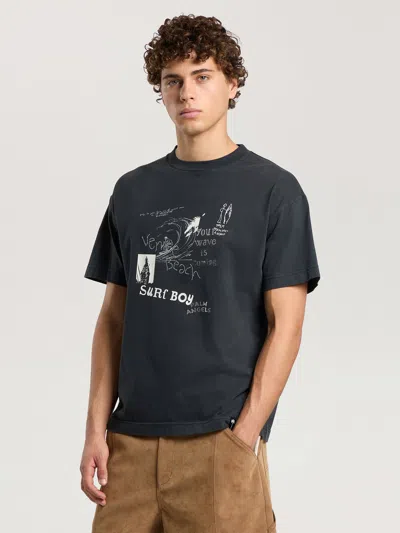 Palm Angels Surf Boy Regular T-shirt In Black