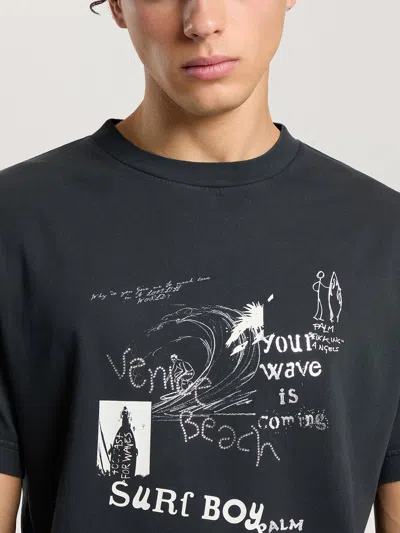 Palm Angels Surf Boy Regular T-shirt In Black