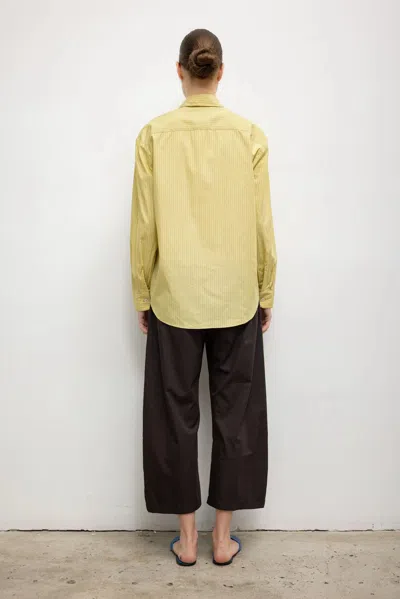 Leset Yoshi Stripe Crop Drawstring Pant In Brown
