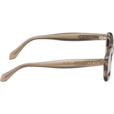 Alaïa Brown Rectangular Sunglasses In Brown-brown-brown