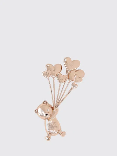 Max Mara Teddy Scarf Brooch In Brass With Rhinestones In Gold