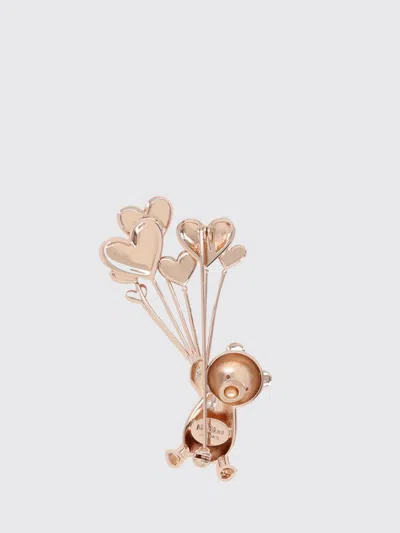 Max Mara Teddy Scarf Brooch In Brass With Rhinestones In Gold
