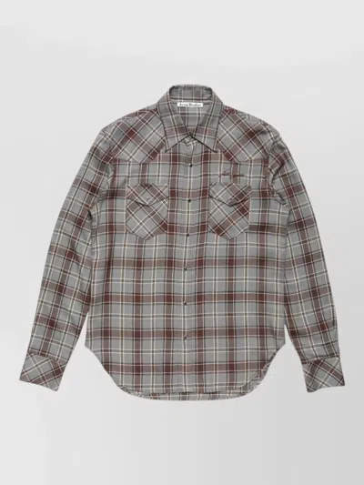 Acne Studios Checked Shirt Button Down Collar Pockets In Multi