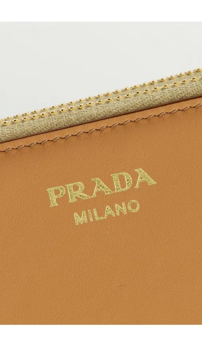 Fwrd Renew Prada Raffia Mini Triangle Shoulder Bag In Neutral