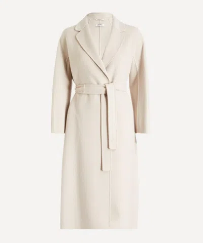 S Max Mara Belted Virgin-wool Coat In Neutral