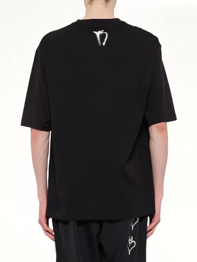 Y-3 Cotton Crew Neck Graphic Print T-shirt In Black