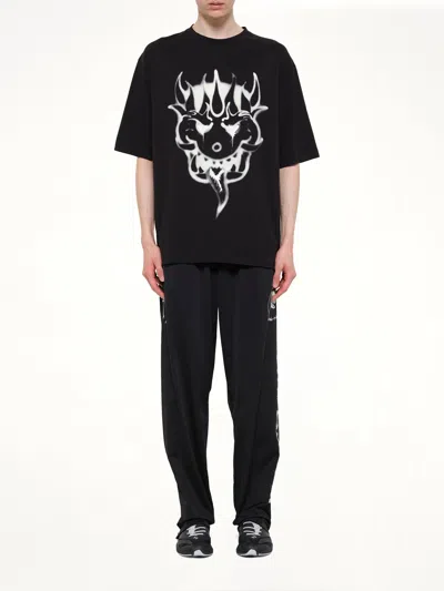 Y-3 Cotton Crew Neck Graphic Print T-shirt In Black