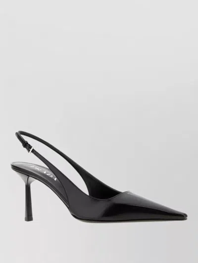 Prada Leather Pumps Slingback Pointed Toe Stiletto In Multi