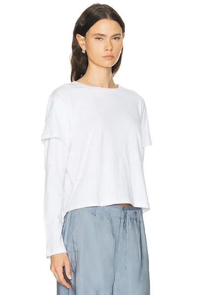 Leset Margo Layered Long Sleeve Tee In White