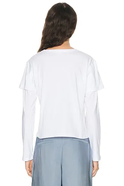 Leset Margo Layered Long Sleeve Tee In White