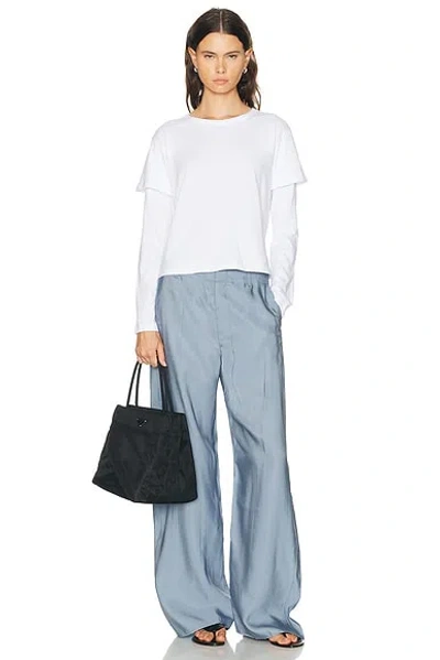 Leset Margo Layered Long Sleeve Tee In White