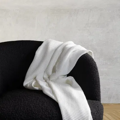 Ettitude Textured Waffle Throw Blanket In Cloud