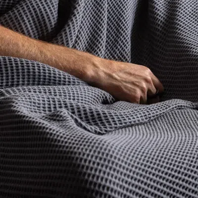 Ettitude Textured Waffle Throw Blanket In Cloud