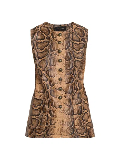 Kobi Halperin Abi Crewneck Python-print Vest In Animal Print