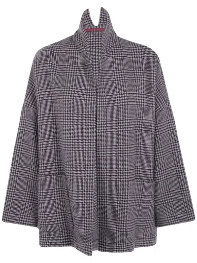 Daniela Gregis Prince Of Wales Check-pattern Oversized Jacket In Gray