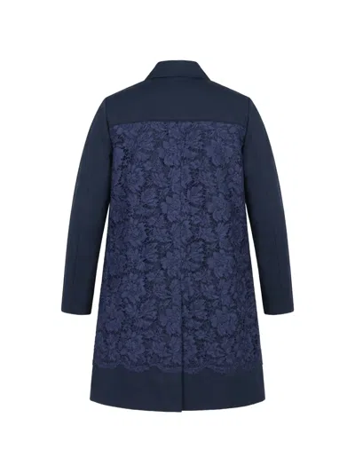 Valentino Buttoned Coat In Blue