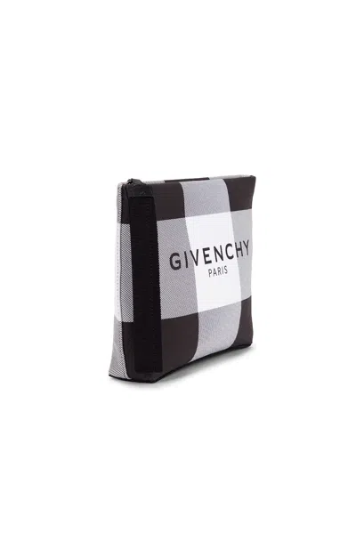 Givenchy Logo Pouch In Grey & Black