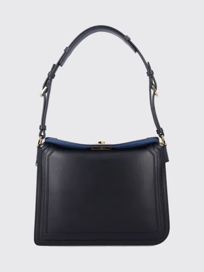 Lanvin Compagnon Small Asymmetrical Bag With A Python Finish In Black