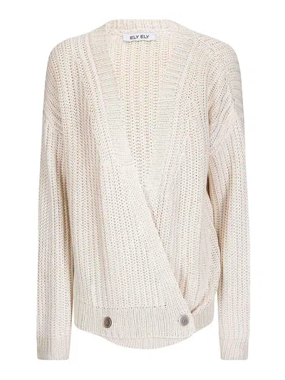 Ely Ely Daisy Buttoned Cardigan In Multi
