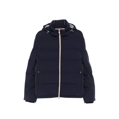 Brunello Cucinelli Hooded Puffer Jacket In Blue