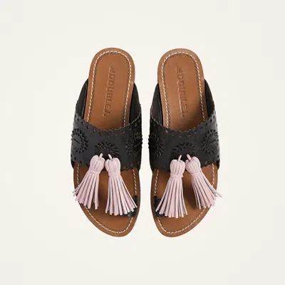 La Doublej Sandy Slides In Black