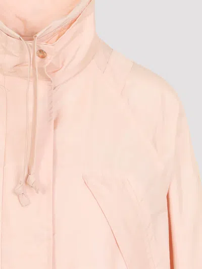 Moncler Light Pink Turtle-neck Jacket In Pink