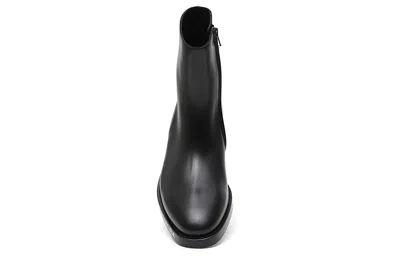 Balenciaga Square-toe Leather Boots In Black