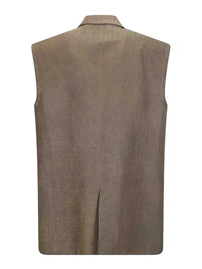 Uma Wang Kaiwan Herringbone Jacket In Brown