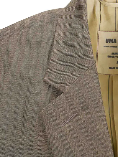Uma Wang Kaiwan Herringbone Jacket In Brown