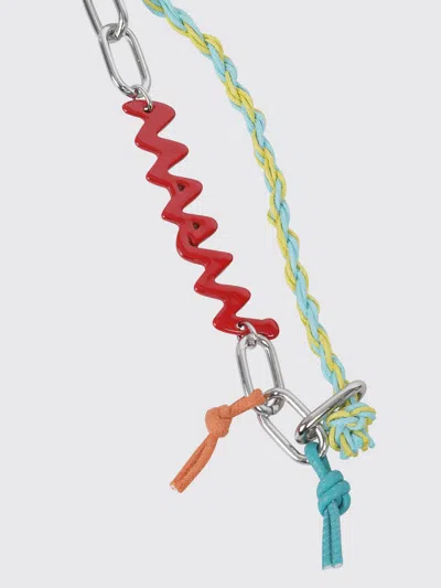 Marni Logo-plaque Keyring In Red