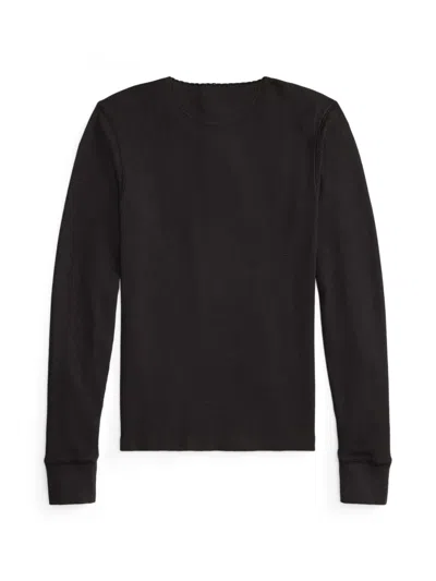 Rrl 긴소매 폴로 탑 In Black