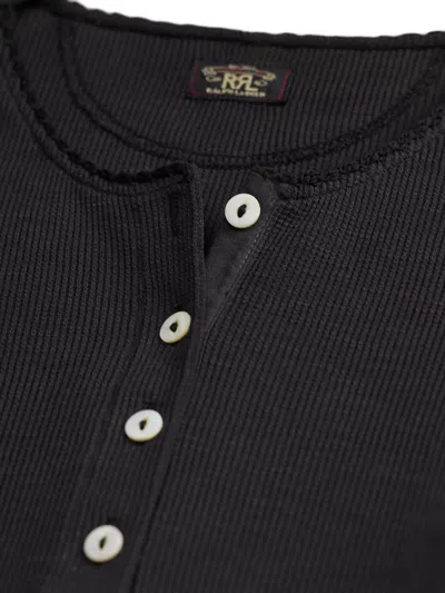 Rrl 긴소매 폴로 탑 In Black