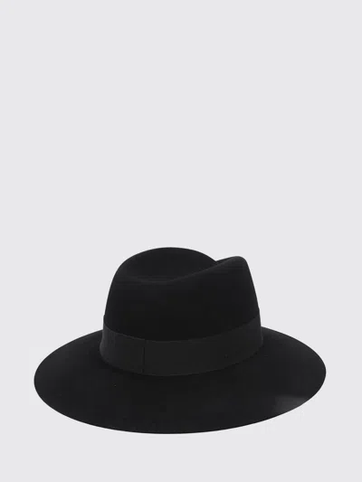 Maison Michel Virginie Wool Hat Wide Brim Ribbon In Purple