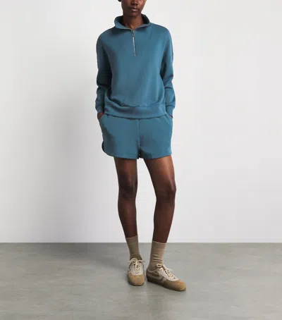 Varley Doublesoft Hawley Half-zip Sweatshirt In Blue