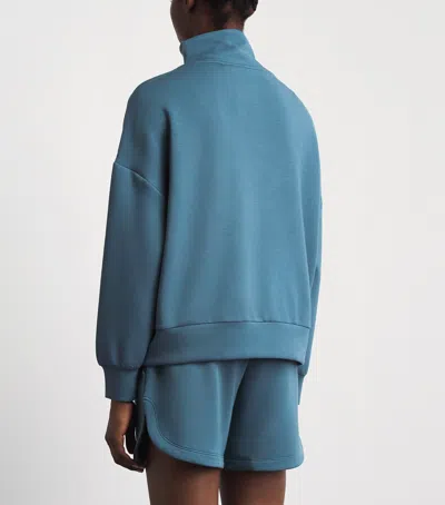 Varley Doublesoft Hawley Half-zip Sweatshirt In Blue