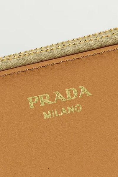 Pre-owned Prada Raffia Mini Triangle Shoulder Bag In Neutral