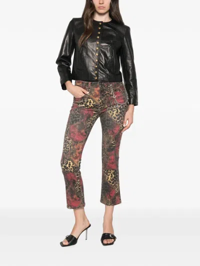 R13 Kick Leopard-print Jeans In Multi