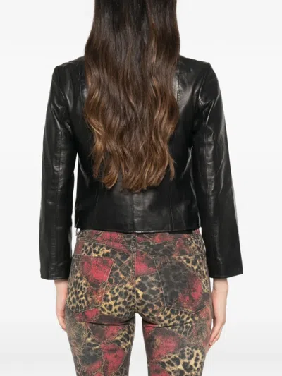 R13 Button-up Leather Jacket In Black