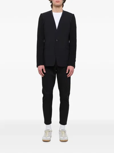 Lanvin Inside-out Collarless Jacket In Black