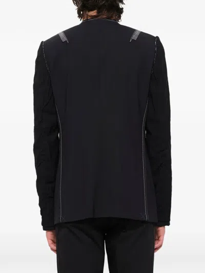 Lanvin Inside-out Collarless Jacket In Black