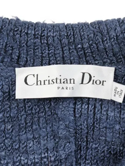 Pre-owned Dior 2010s Double-breasted Knit Jacket In Blue