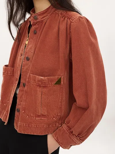 Chloé Logo Denim Jacket With Patch Pockets In Multi