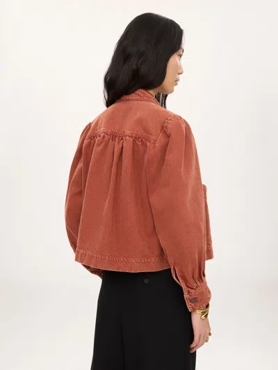 Chloé Logo Denim Jacket With Patch Pockets In Multi