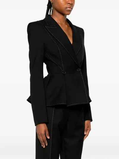 Nissa Topstitching Buttoned Jacket In Multi