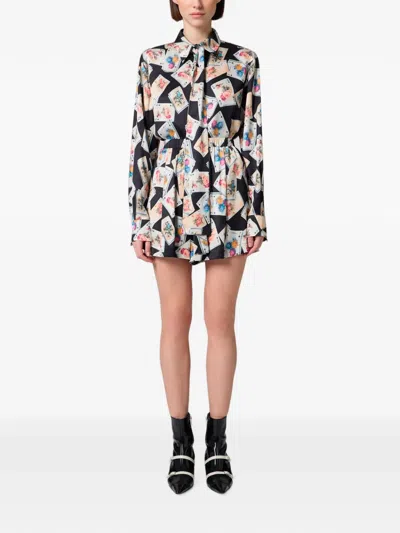 Msgm Playing-card-print Shorts In Multi