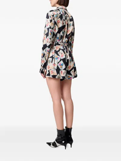 Msgm Playing-card-print Shorts In Multi