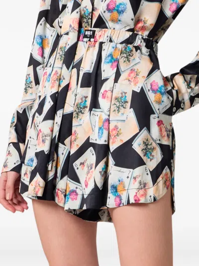 Msgm Playing-card-print Shorts In Multi
