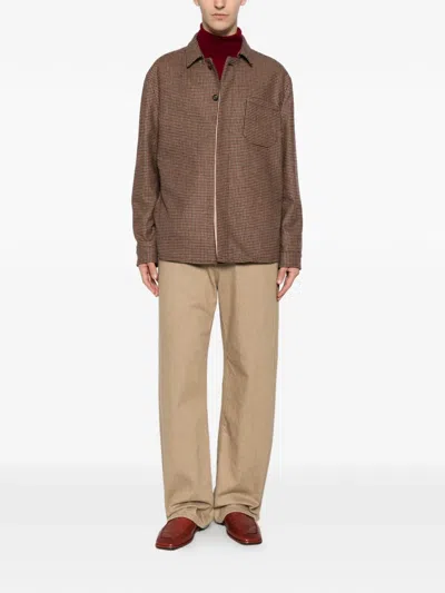 Eleventy Houndstooth-pattern Shirt Jacket In Multi