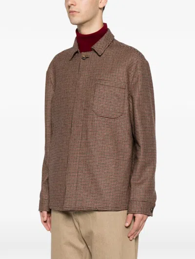 Eleventy Houndstooth-pattern Shirt Jacket In Multi