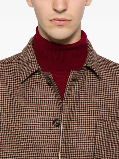 Eleventy Houndstooth-pattern Shirt Jacket In Multi